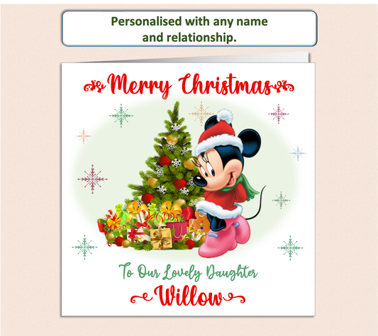 Personalised Minnie Mouse Christmas Card