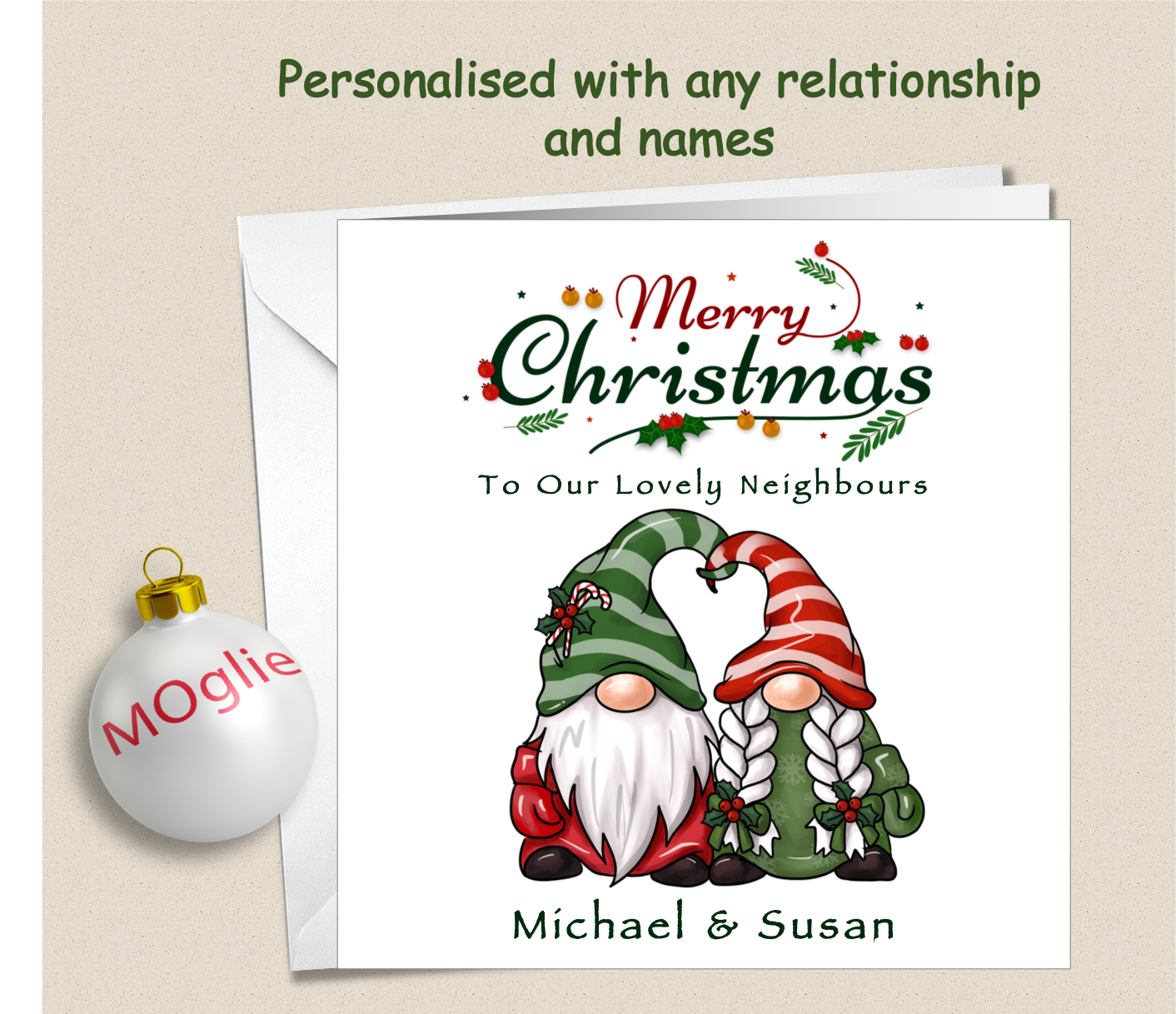 Personalised Christmas Card Couple Both of You - GONK1