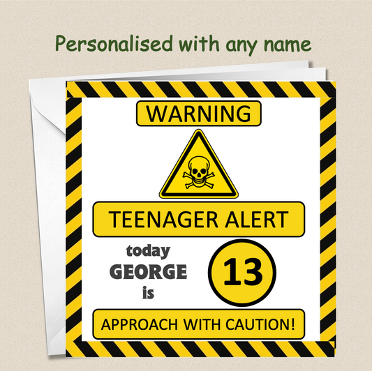 Personalised 13th Birthday Teenager Card