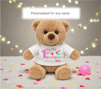 Personalised 1st Birthday Teddy Bear - Green