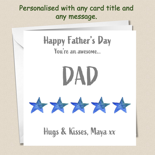 Personalised Father's Day Awesome Daddy Card