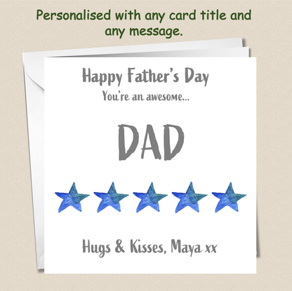 Personalised Father's Day Awesome Daddy Card