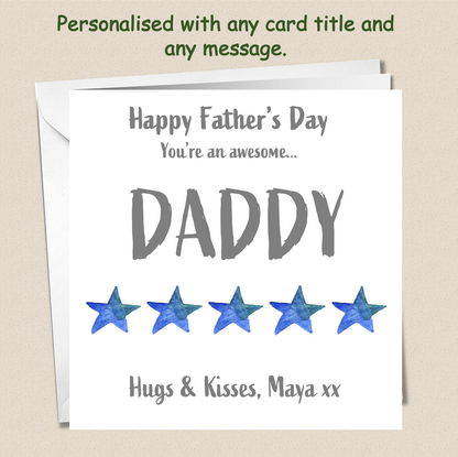 Personalised Father's Day Awesome Daddy Card