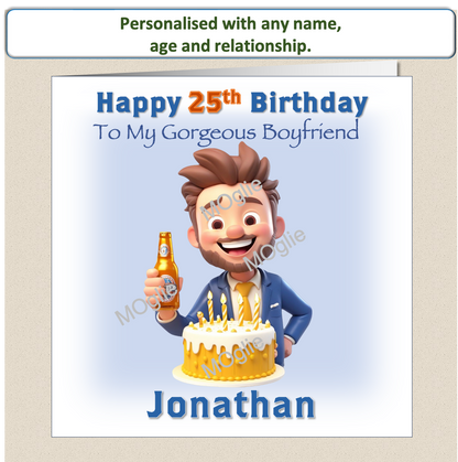 Personalised Birthday Card Son Grandson Dad Husband Him 30th 40th 50th BEER 1