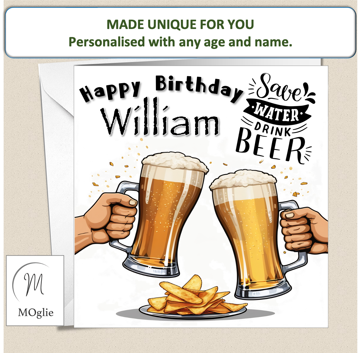 Personalised Birthday Card Son Grandson Dad Husband Him 30th 40th 50th BEER 3