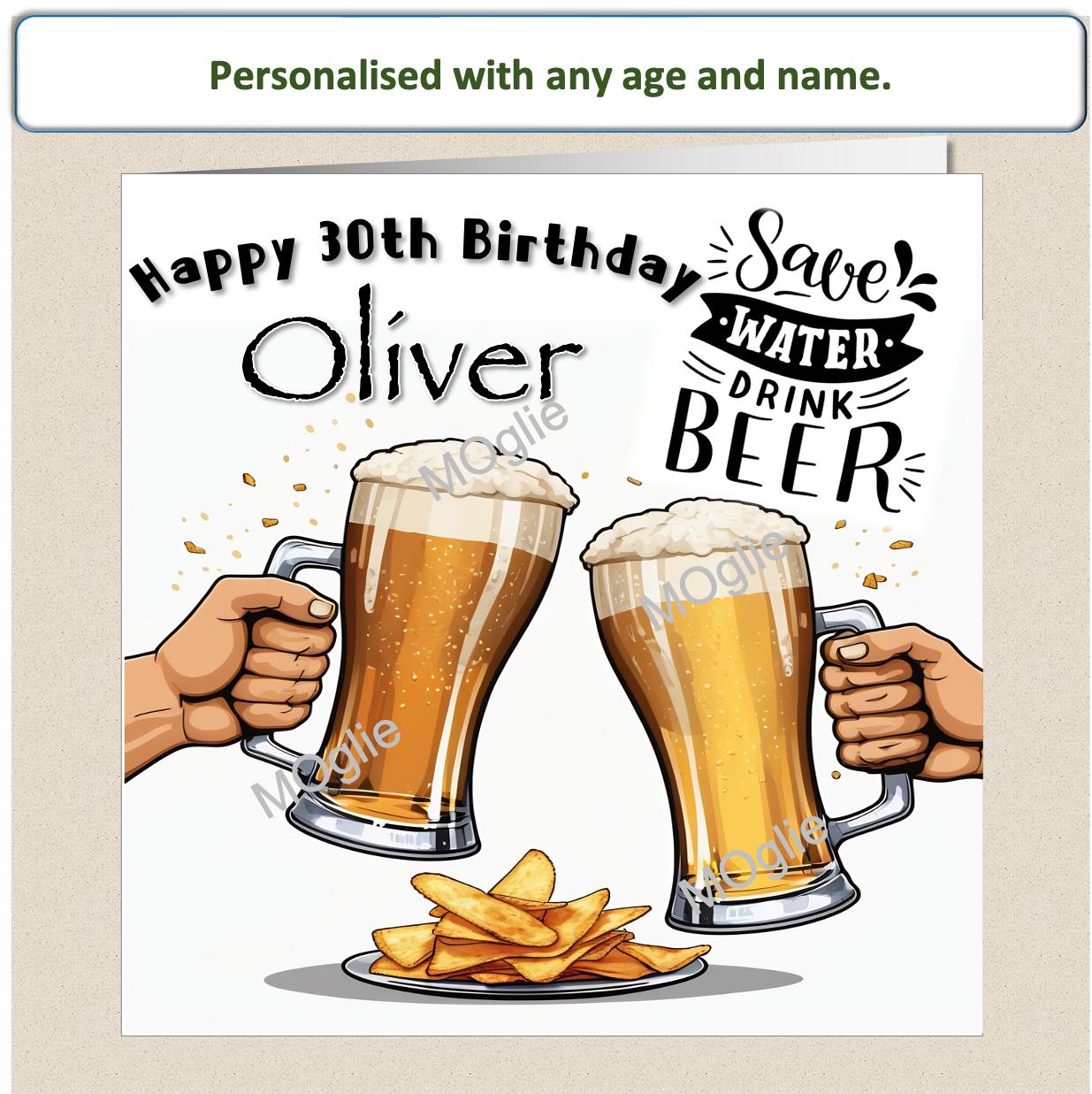 Personalised Birthday Card Son Grandson Dad Husband Him 30th 40th 50th BEER 3