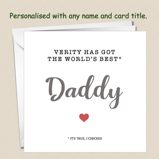 Personalised Father's Day Card - Best Daddy