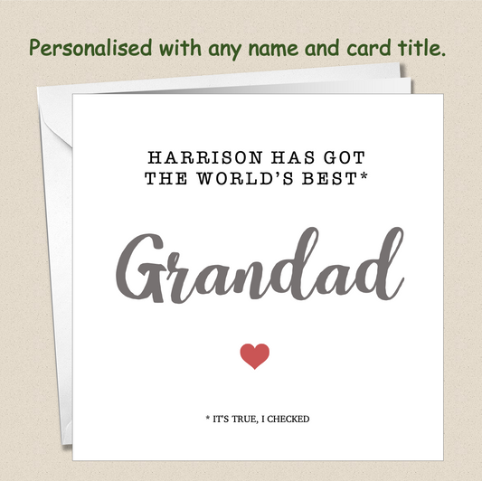 Personalised Father's Day Card - Best Daddy