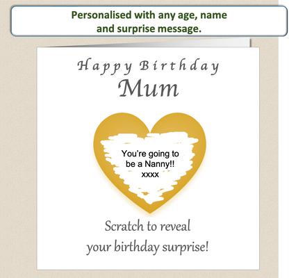 Personalised Scratchcard surprise present Birthday Card - For Her