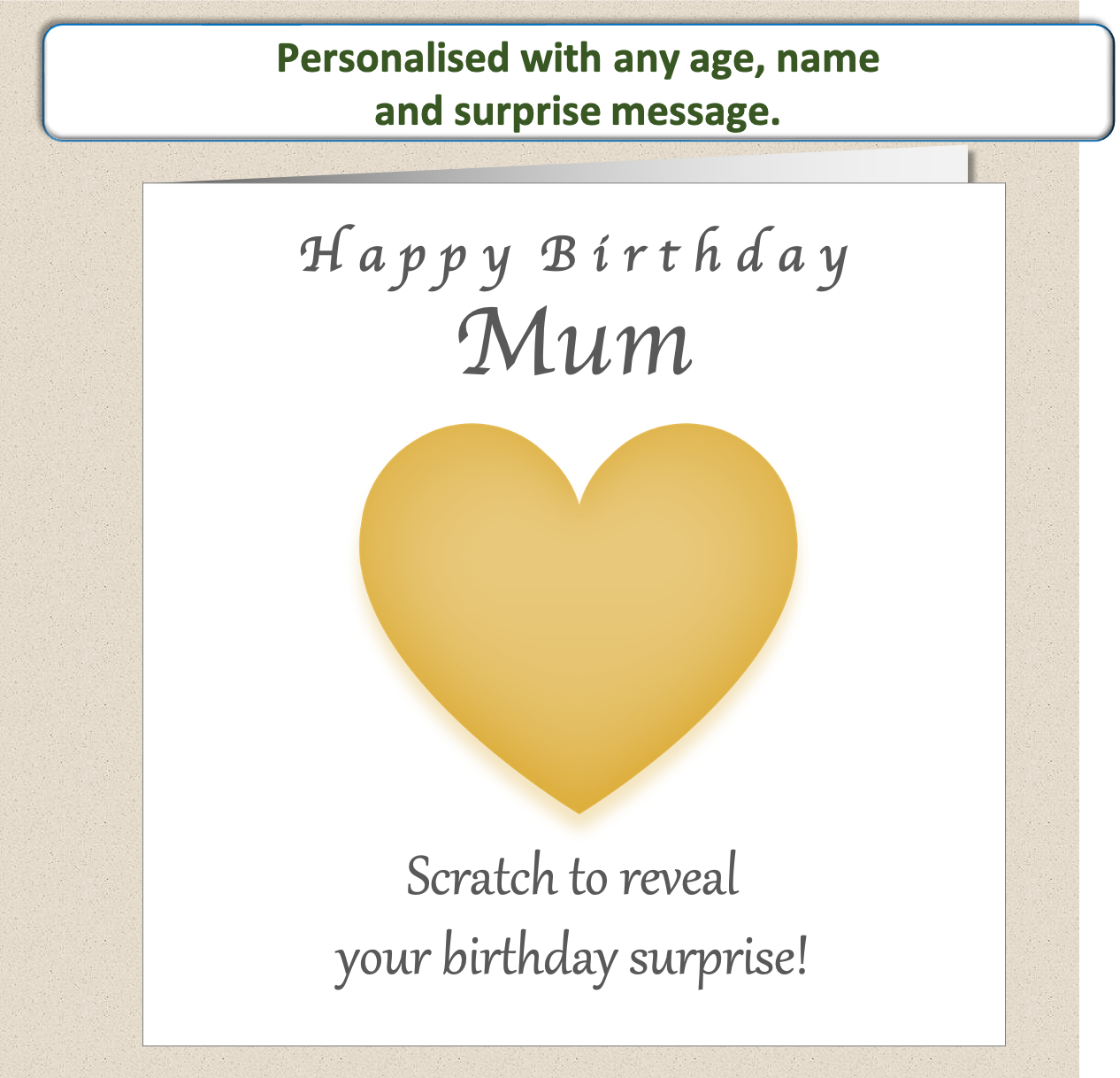 Personalised Scratchcard surprise present Birthday Card - For Her