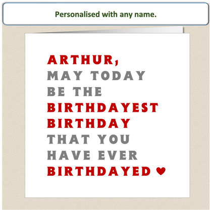 Personalised Humourous Female Birthday Birthdayest Card