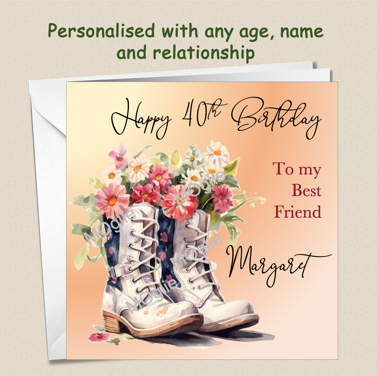 Personalised Birthday Card Daughter Granddaughter Sister Friend Mum Female BOOT1