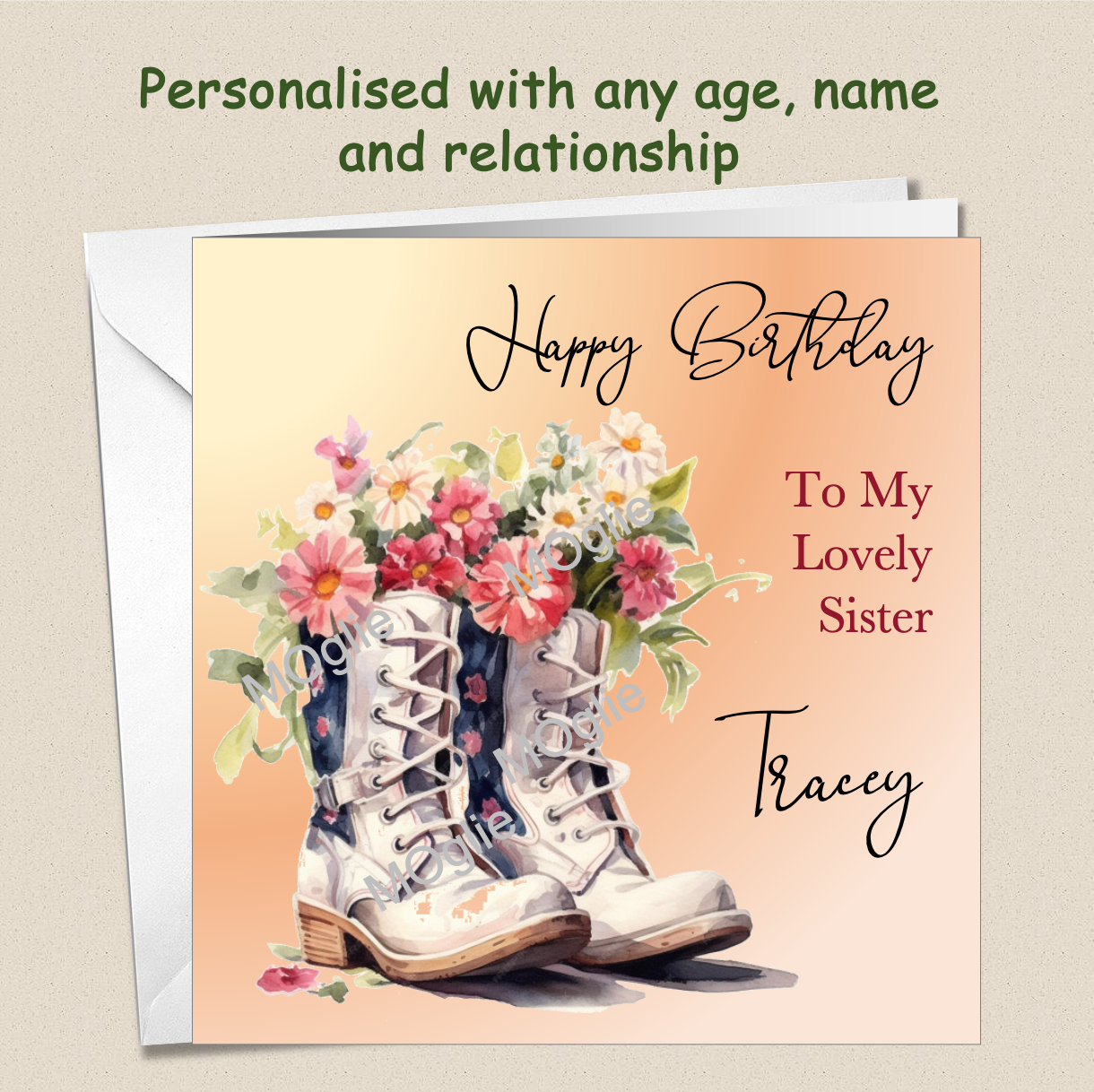 Personalised Birthday Card Daughter Granddaughter Sister Friend Mum Female BOOT1