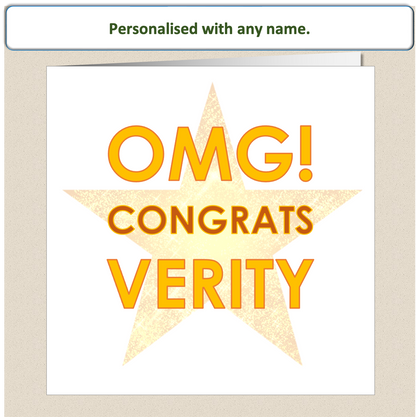 Personalised Congratulations Card - Well Done - OMG