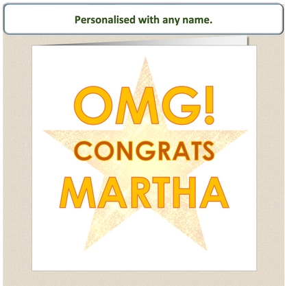 Personalised Congratulations Card - Well Done - OMG