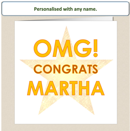 Personalised Congratulations Card - Well Done - OMG