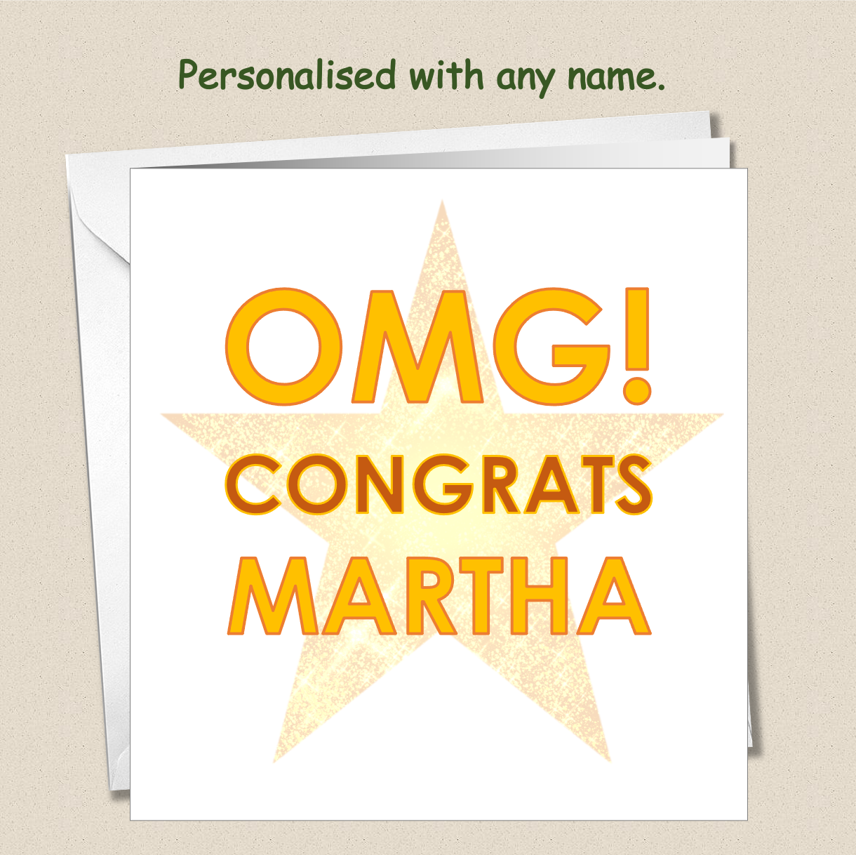 Personalised Congratulations Card - Well Done - OMG