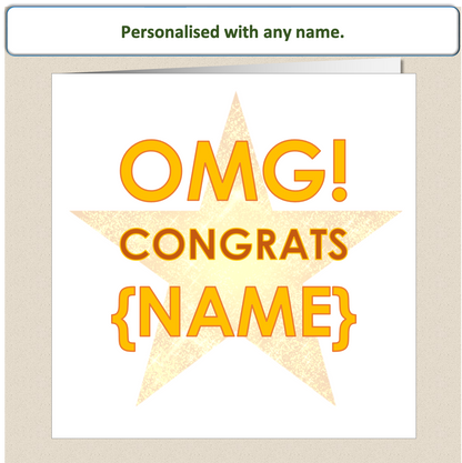 Personalised Congratulations Card - Well Done - OMG