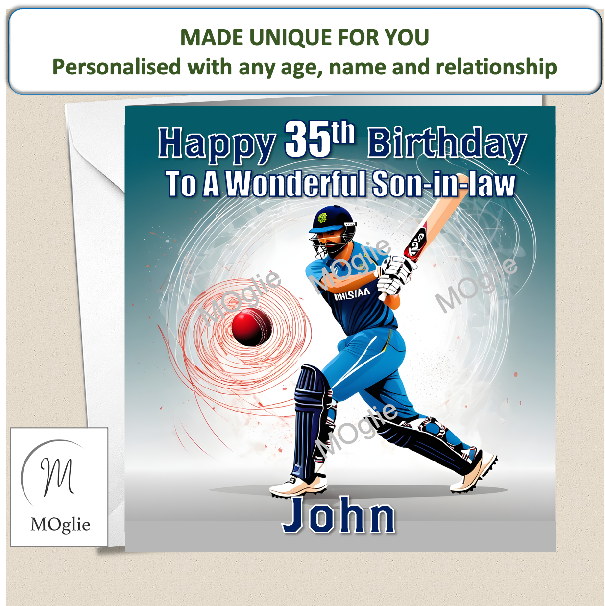 Personalised Male Cricket Birthday Card 20th 30th 40th - For Him CRIC3