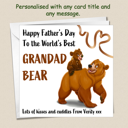 Personalised Daddy Bear Father's Day Card