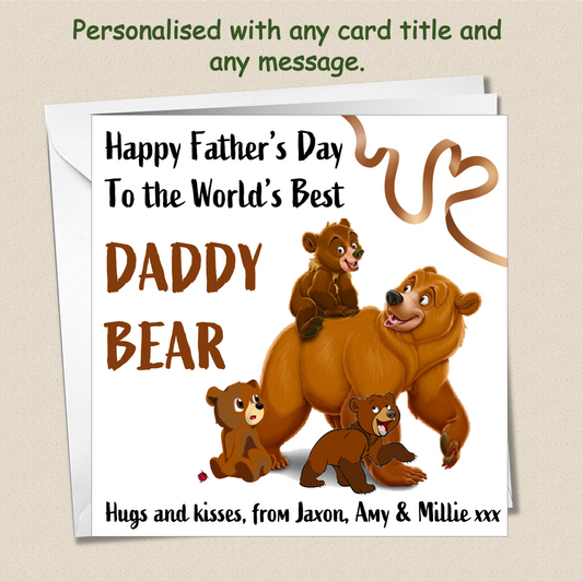Personalised Daddy Bear Father's Day Card