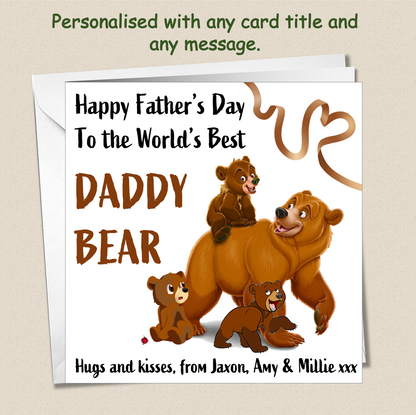 Personalised Daddy Bear Father's Day Card