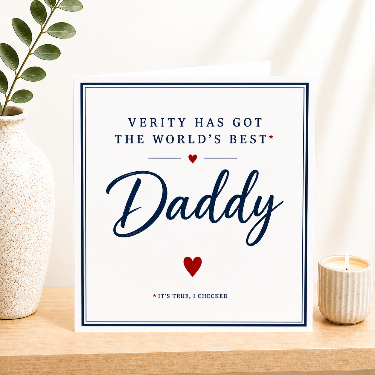 Personalised World’s Best Daddy Father’s Day Card