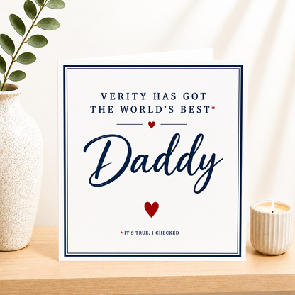 Personalised World’s Best Daddy Father’s Day Card