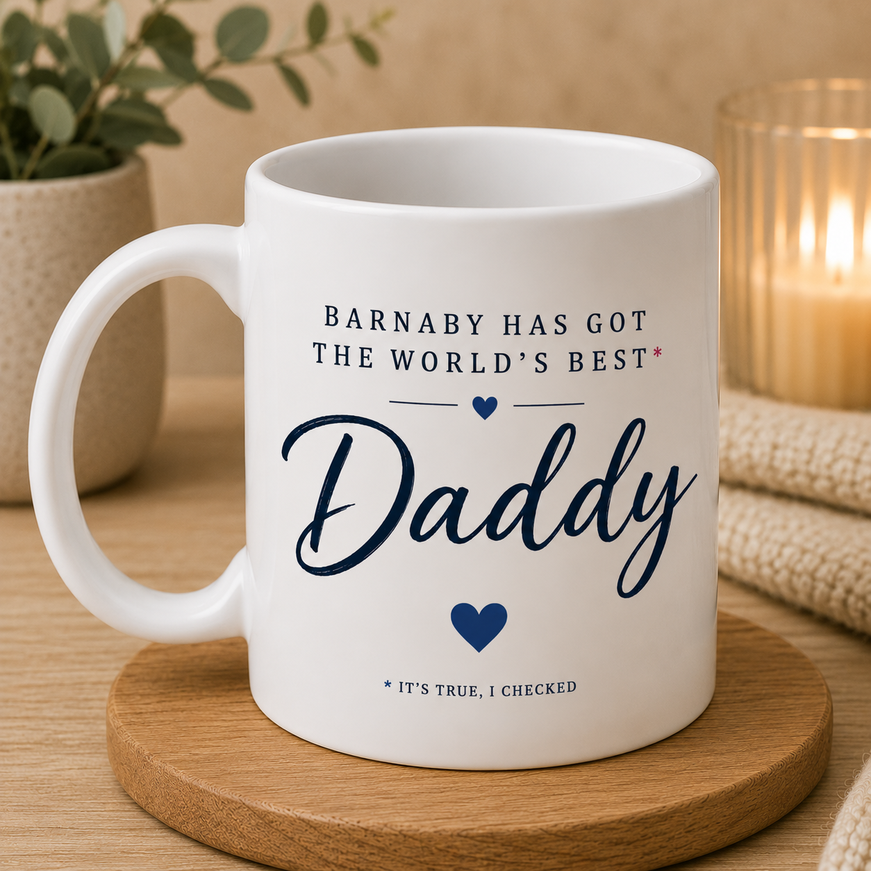 Personalised World’s Best Daddy Father’s Day Card (Blue)