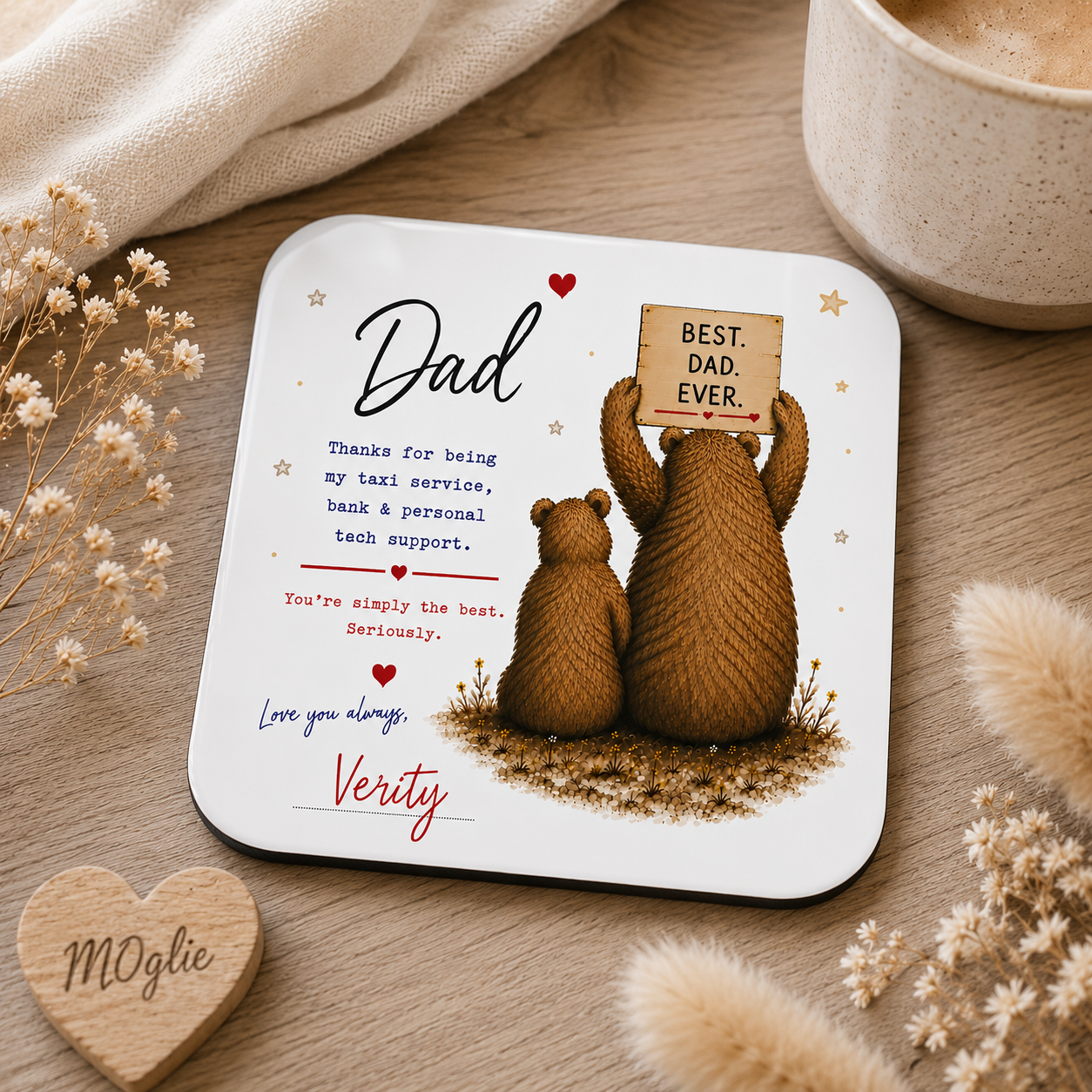 Personalised Cute Father’s Day Card for Dad Daddy – Best Dad Ever Bear