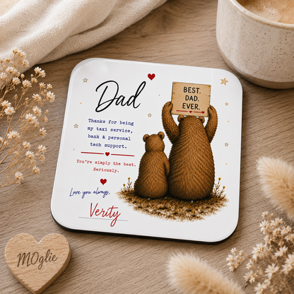 Personalised Cute Father’s Day Card for Dad Daddy – Best Dad Ever Bear
