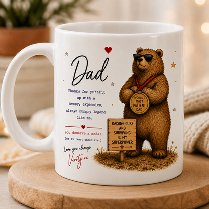 Funny Personalised Father’s Day Card – World’s Most Patient Dad Card