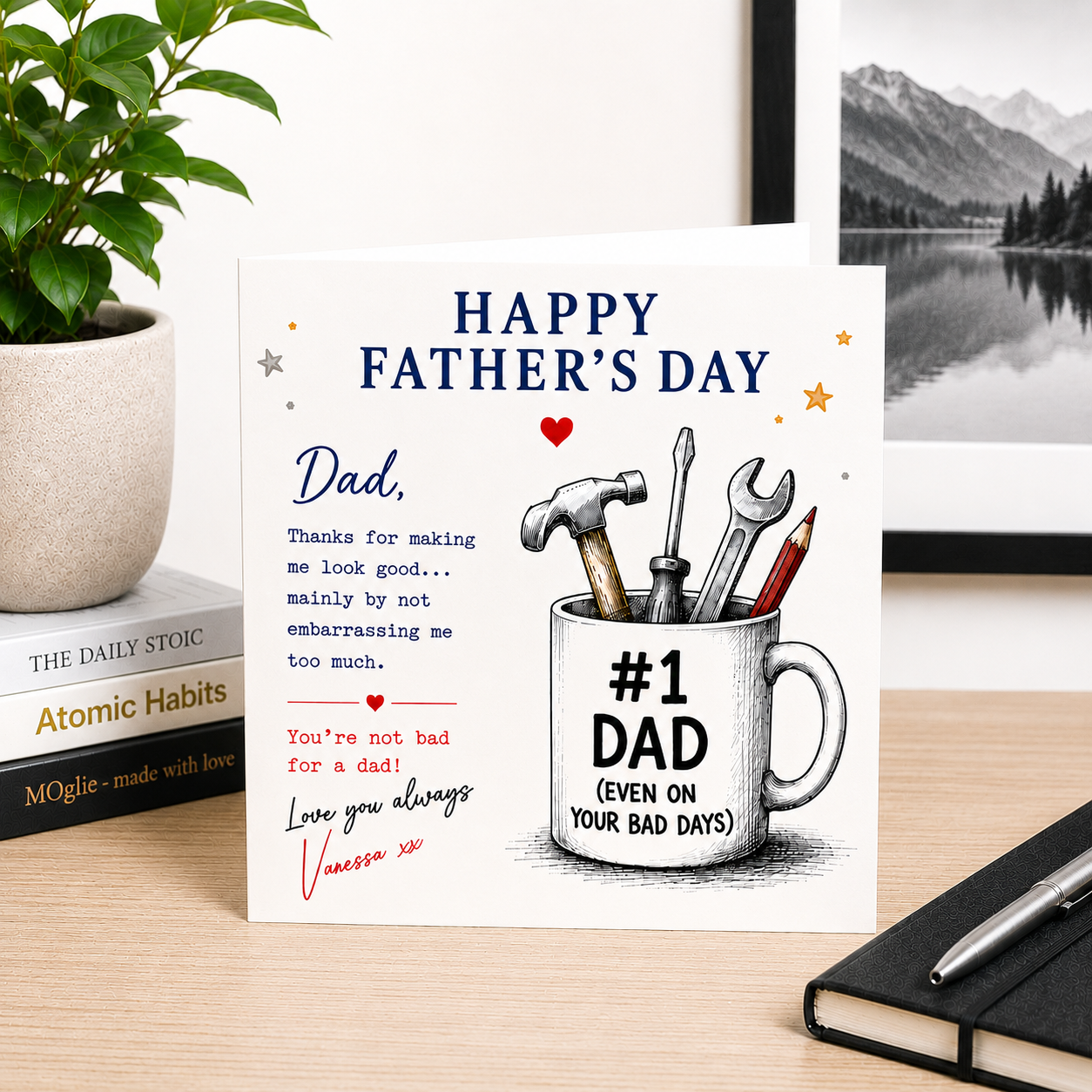 Funny Personalised Father’s Day Card for - #1 Dad