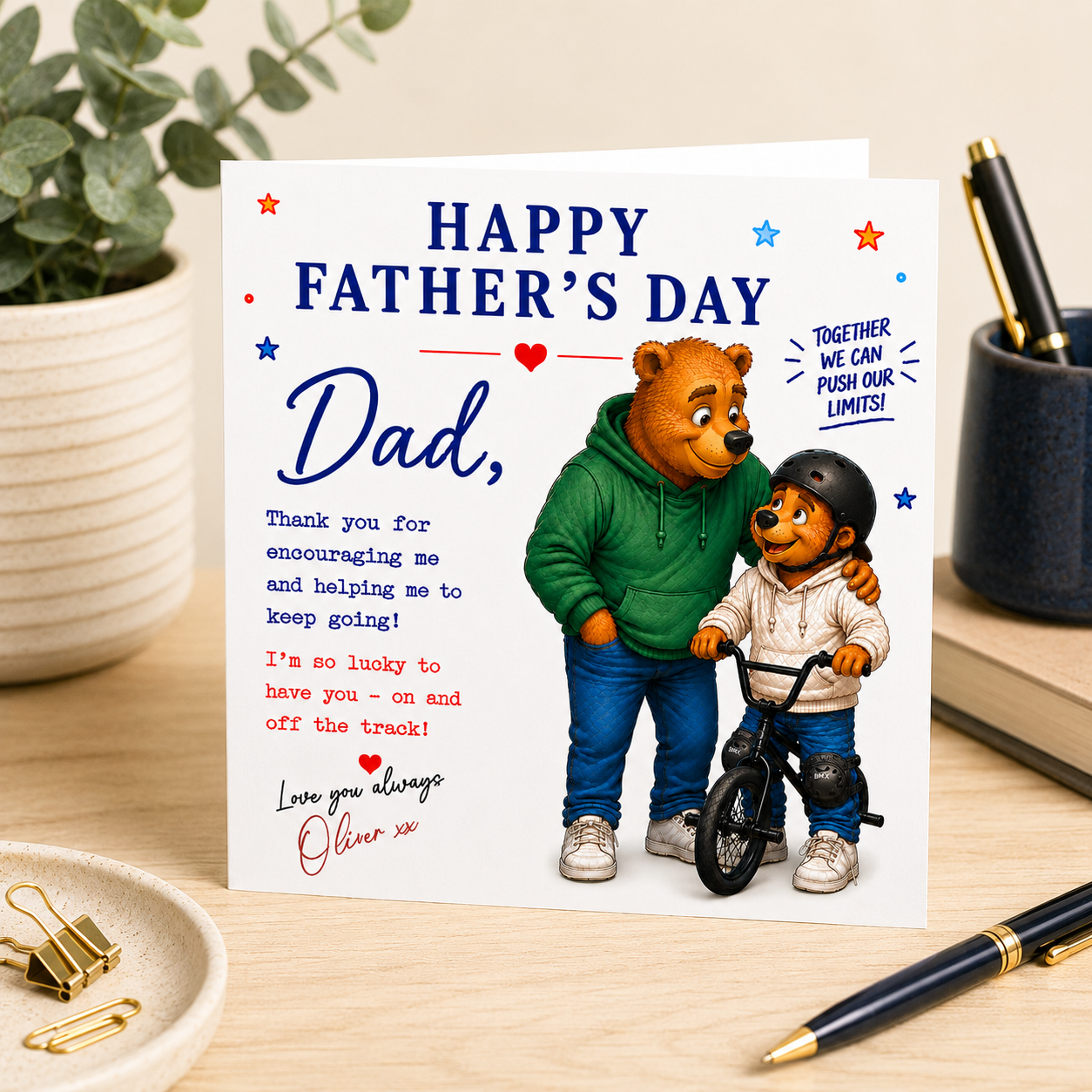 Personalised Father’s Day Card for Dad – BMX Bike Cycling