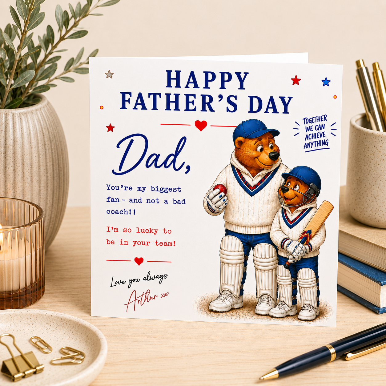 Personalised Father’s Day Card for Dad Daddy – Cricket fan