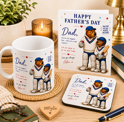 Personalised Father’s Day Card for Dad Daddy – Cricket fan