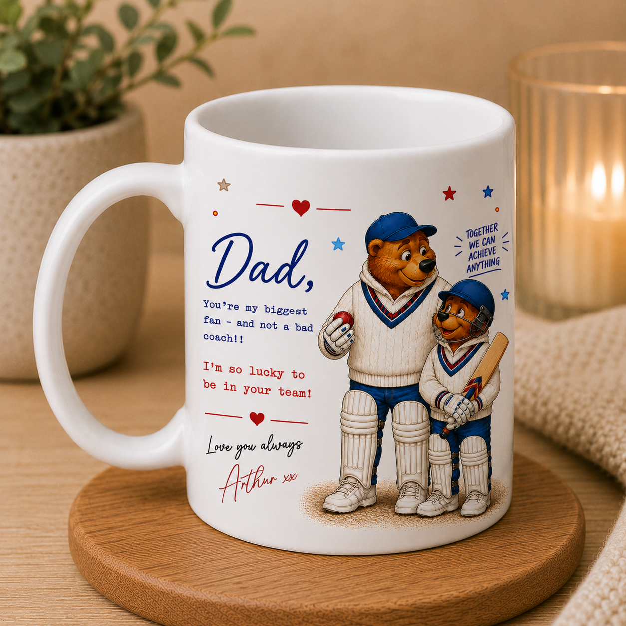 Personalised Father’s Day Card for Dad Daddy – Cricket fan