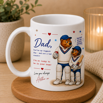 Personalised Father’s Day Card for Dad Daddy – Cricket fan
