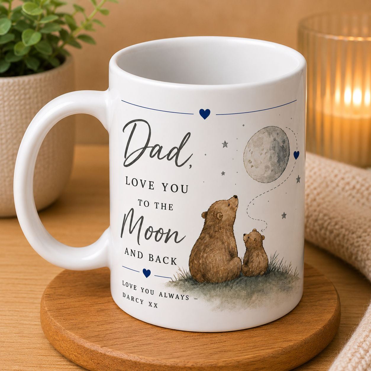 Personalised Daddy Bear Father’s Day Card – Love You to the Moon and Back