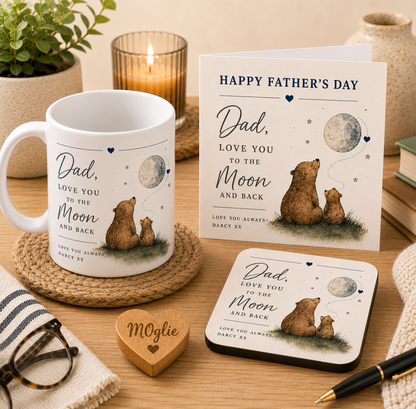 Personalised Daddy Bear Father’s Day Card – Love You to the Moon and Back
