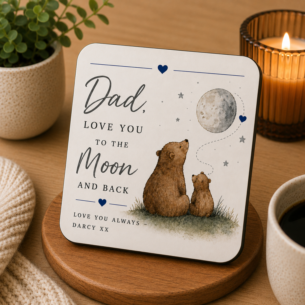 Personalised Daddy Bear Father’s Day Card – Love You to the Moon and Back