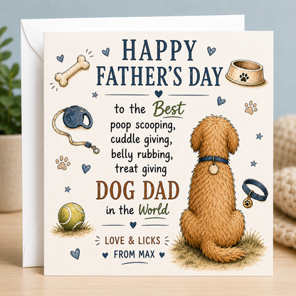 Personalised Dog Dad Father’s Day Card – From The Dog | Best Dog Dad Card