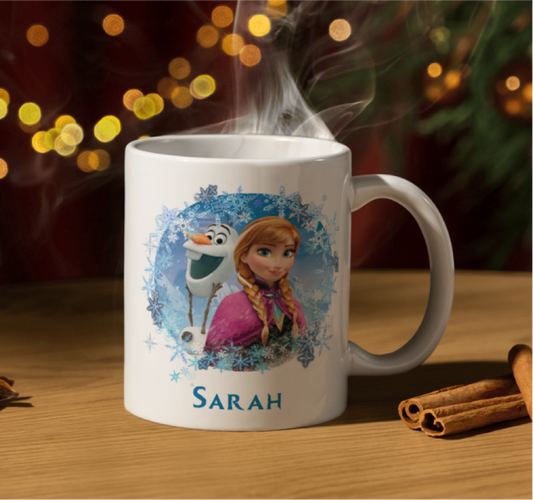 Personalised Frozen Anna and Olaf mug