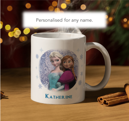 Personalised Frozen Elsa & Anna Christmas Mug Gift
