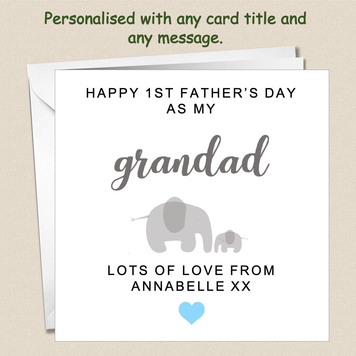 Personalised 1st Father's Day as my Daddy - Elephants