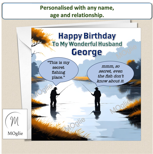 Personalised Male Fishing Birthday Card 30th 40th 50th 60th - For Him FISH5
