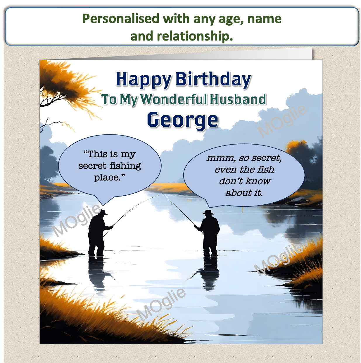 Personalised Male Fishing Birthday Card 30th 40th 50th 60th - For Him FISH5