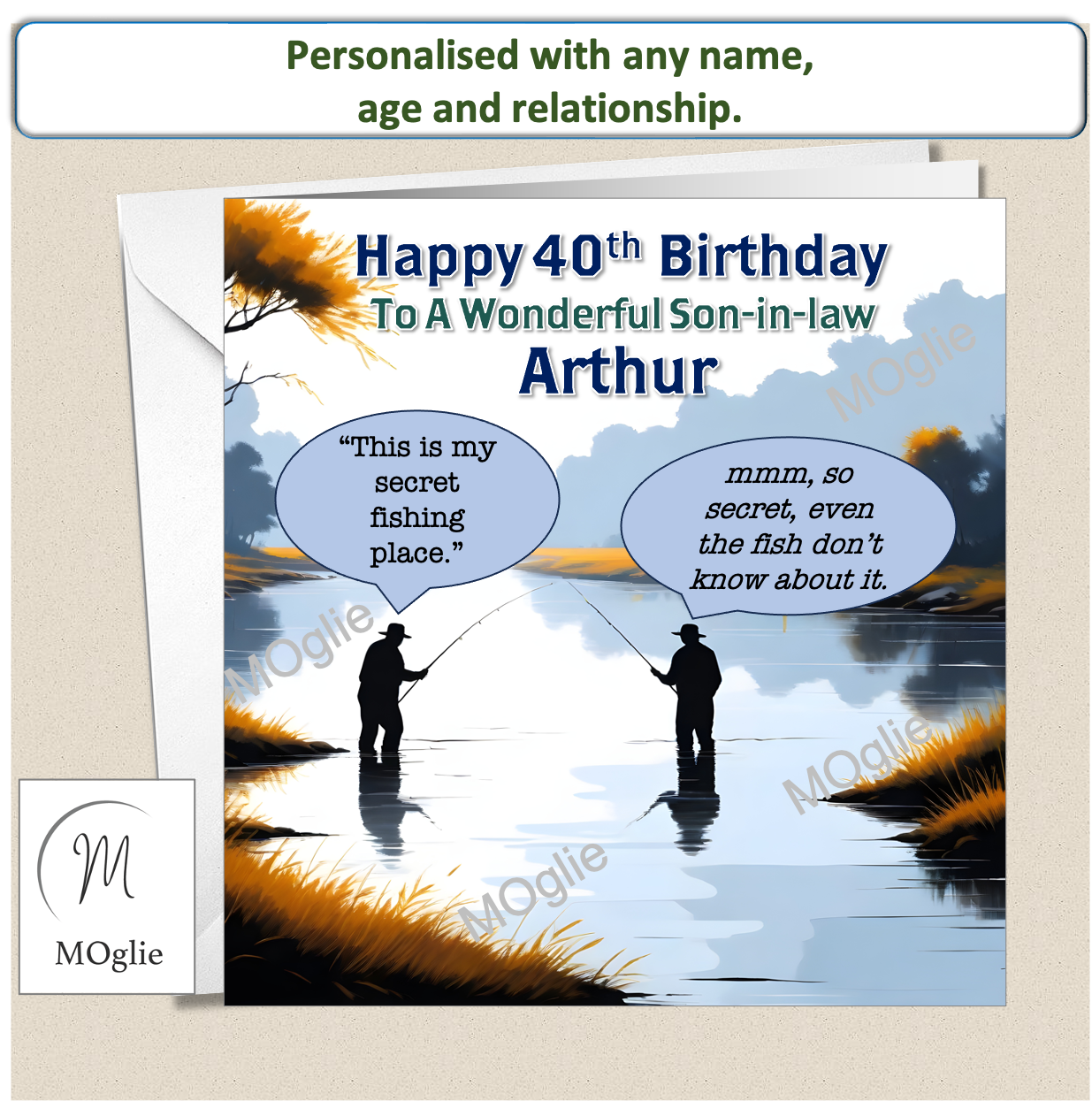 Personalised Male Fishing Birthday Card 30th 40th 50th 60th - For Him FISH5