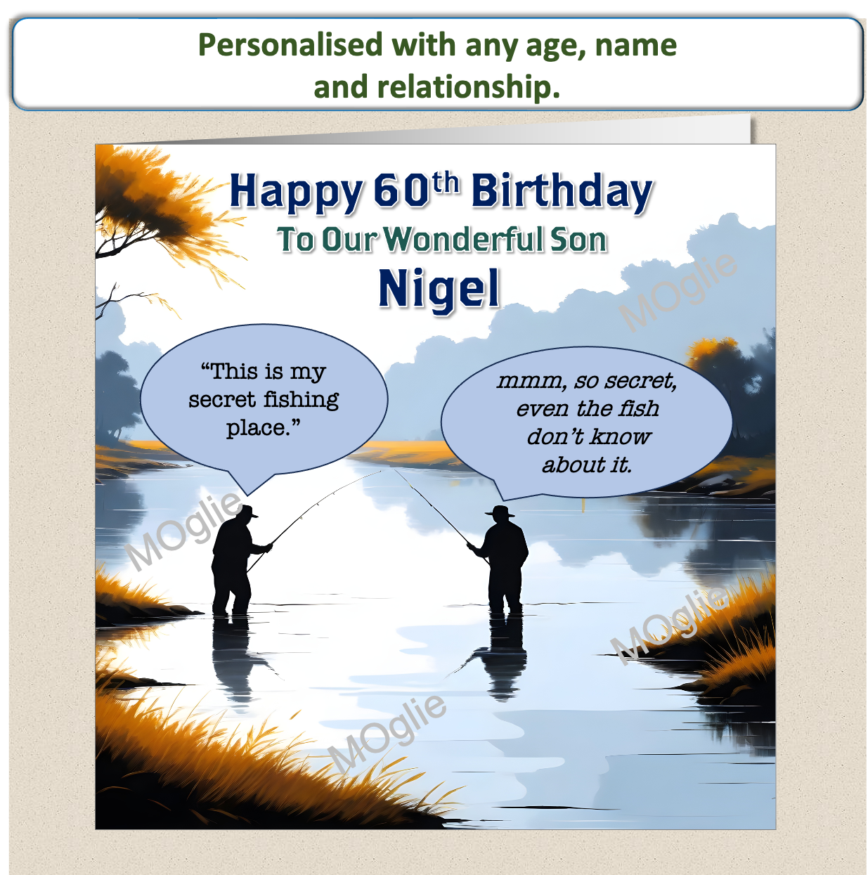 Personalised Male Fishing Birthday Card 30th 40th 50th 60th - For Him FISH5