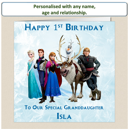 Personalised Frozen Elsa Birthday Card - 1-3 - FRZ1